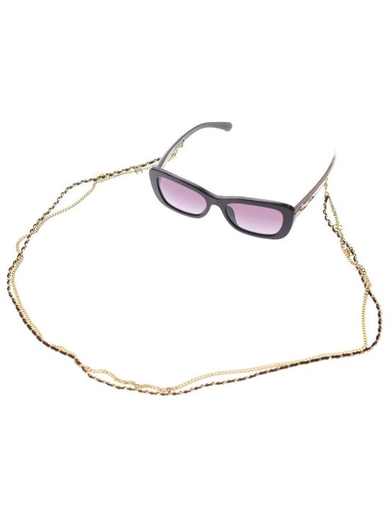 Chanel CC Logo Chain Sunglasses Wine Red 54 17 Gold Eyewear main image 4